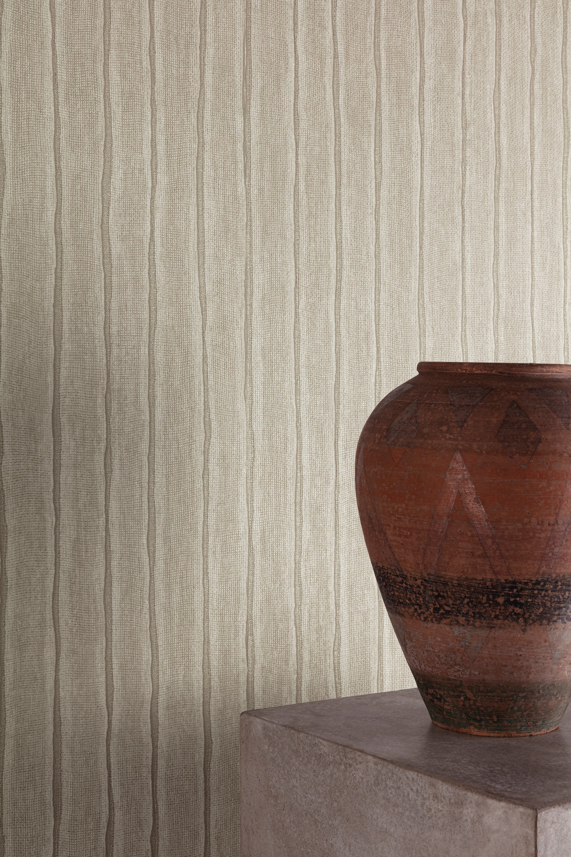 Grandeco Precious Weaves Kalema Taupe Wallpaper Roll 10m x 53cm